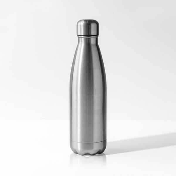 17oz Sparkling Stainless Cola Bottle with Lid (Silver) Thumbnail