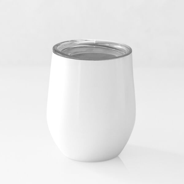 12oz Stainless Steel Coffee Cup (White) Thumbnail