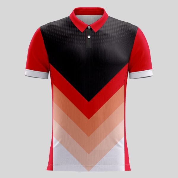 Red Arrow Pattern Full Print Polo Shirt Thumbnail