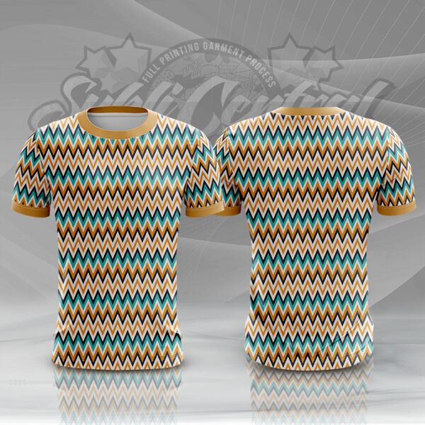 Zigzag Pattern Full Print Roundneck Shirt Thumbnail