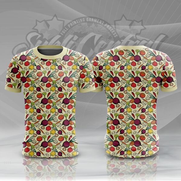 Vegetables Design Full Print Roundneck Shirt Thumbnail